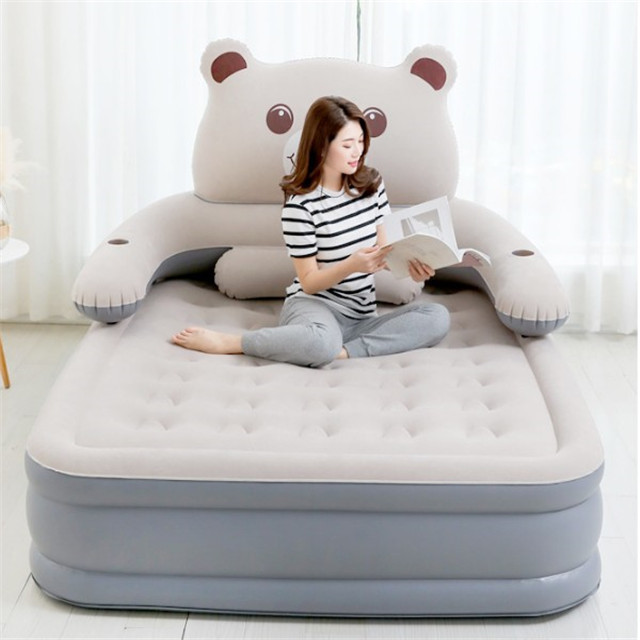 Inflatable Indoor Bear Air mattress with Built-in Pump Inflatable Air Bed