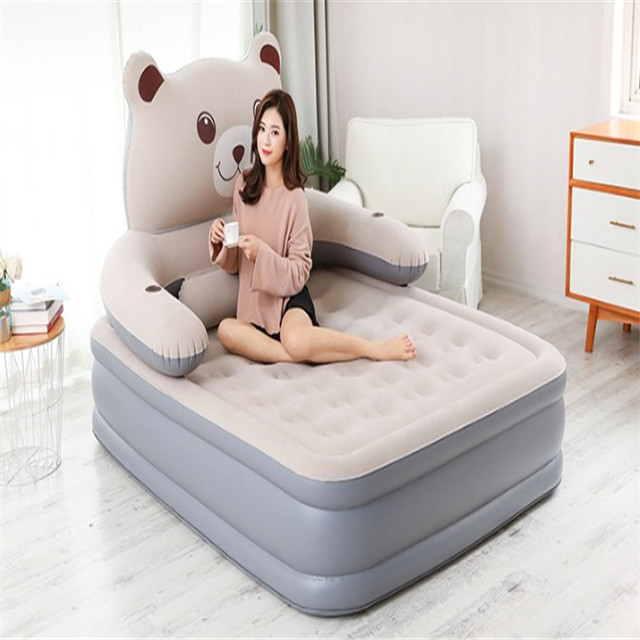 Inflatable Indoor Bear Air mattress with Built-in Pump Inflatable Air Bed