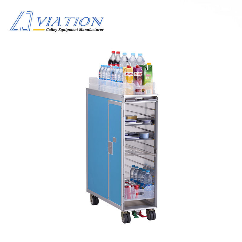 High Quality aluminium aircraft meal trolley blue airplane trolley