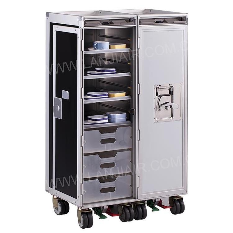 plane galley cart aluminum half full size beverage food water cart train airline catering trolley trays with wheels