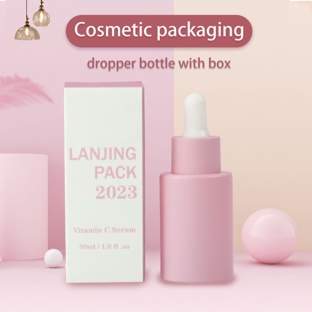 Custom Logo Pink 50ml 30ml  Parfum Skincare Bottle Square Packaging Gift Box Luxury Empty Fragrance Perfume Packaging Box