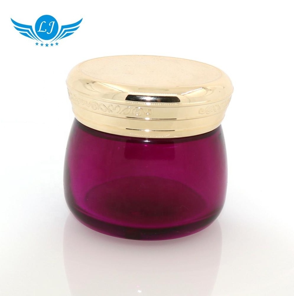 wholesale glass pink cosmetic beauty jars pink jar with spoon/lid 100g for cream packaging