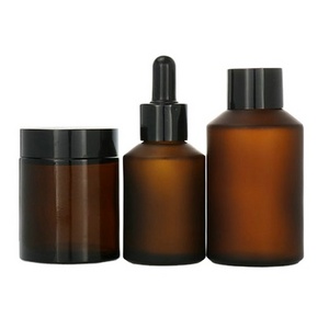 100 ml big cosmetic container 100ml amber glass jar for face cream