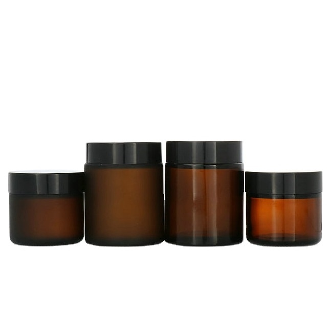 100 ml big cosmetic container 100ml amber glass jar for face cream