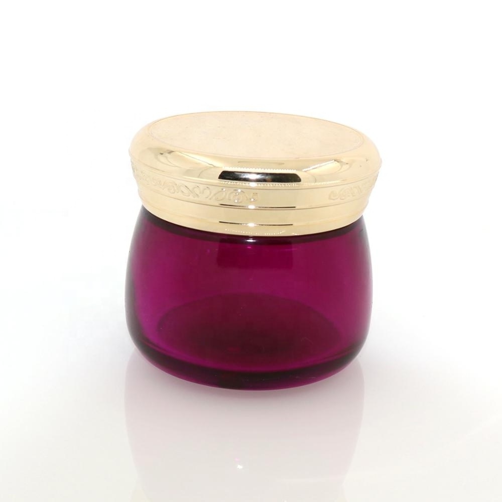 wholesale glass pink cosmetic beauty jars pink jar with spoon/lid 100g for cream packaging