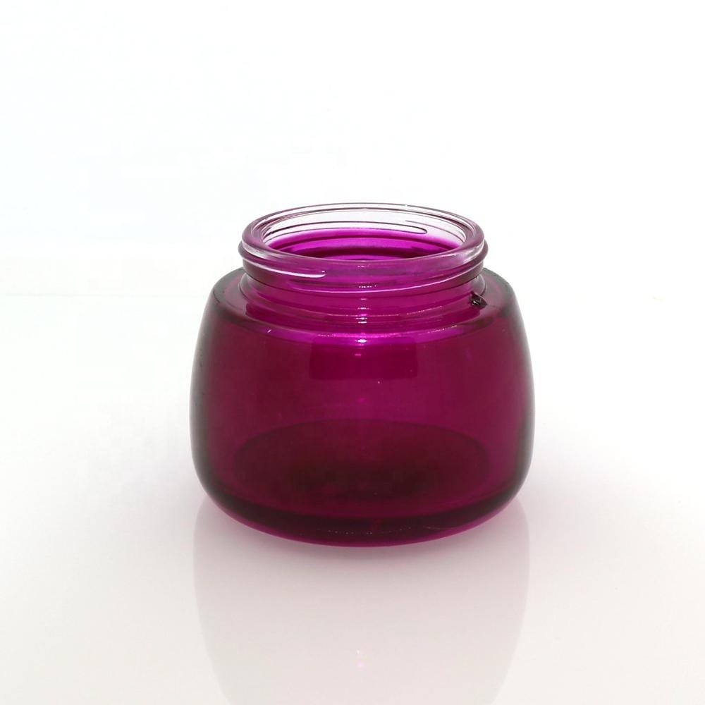 wholesale glass pink cosmetic beauty jars pink jar with spoon/lid 100g for cream packaging