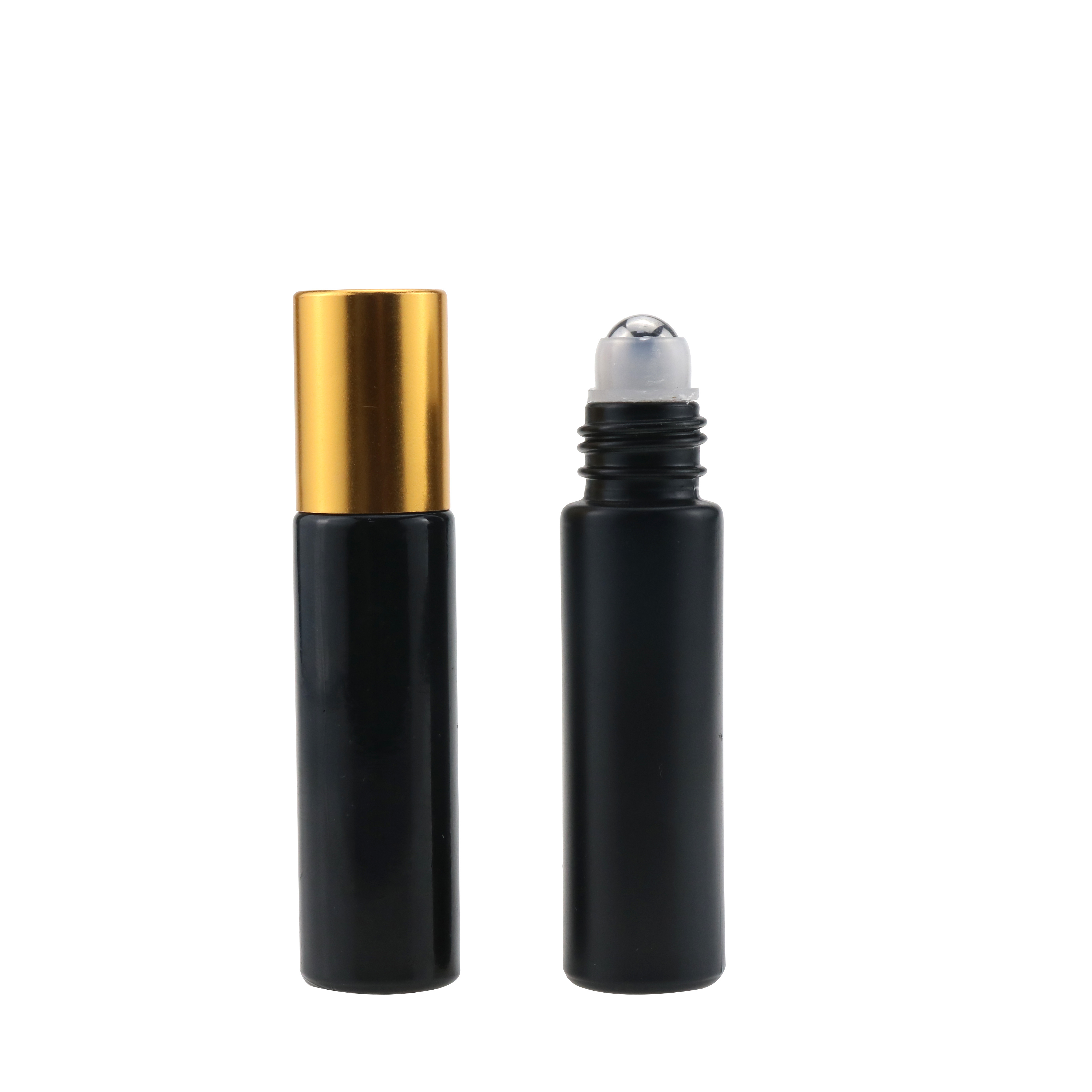 skin care packaging matte black roller bottle 10ml roll on perfume glass bottle perfume oil 15ml glass bottle with packaging box