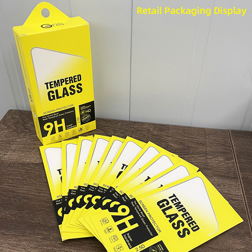 Retail Packaging Full Glue 9D Mobile Cell Phone Tempered Glass Screen Protector For Samsung iPhone 15 14 13 12 Pro Max