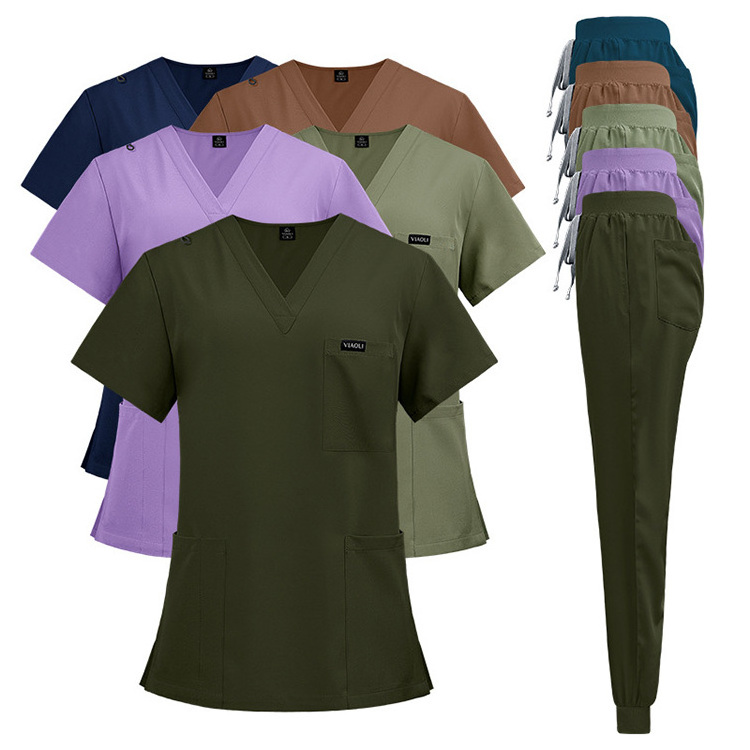 Operating Room Short Sleeve Scrubs Uniforms Women Skin Management Nurse Gowns Surgeon Isolation Gowns Work Uniforms