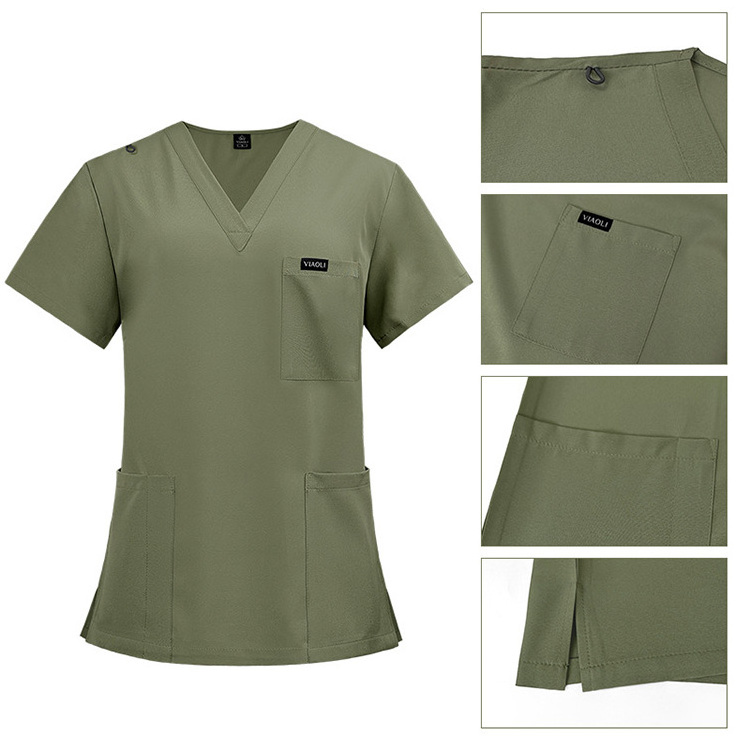 Operating Room Short Sleeve Scrubs Uniforms Women Skin Management Nurse Gowns Surgeon Isolation Gowns Work Uniforms