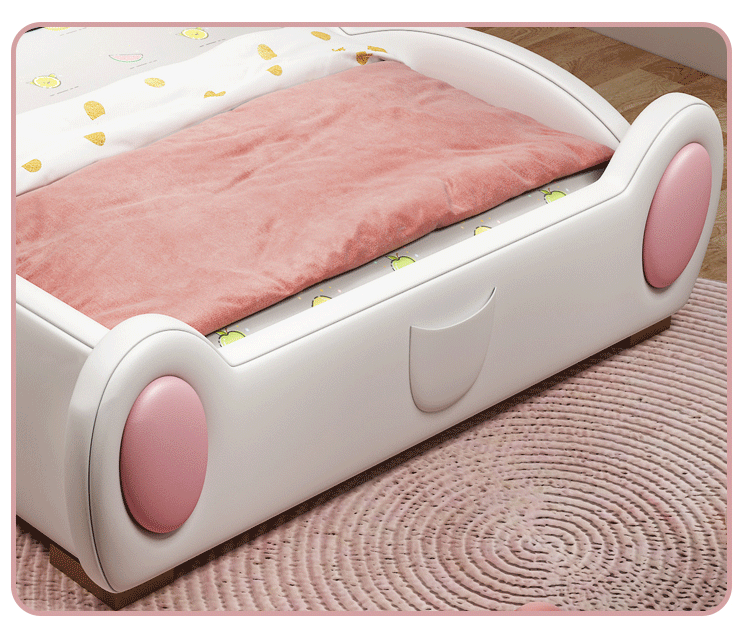 YEC-08 Kiddie Bed Girl Cartoon Bunny Bunny Ears Girl Solid wood Princess Bed with slide children's furniture