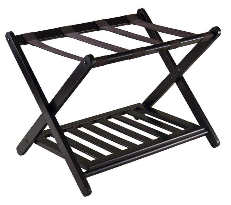 XLJ-02 Wood Foldable Luggage Rack Folding Holder Luggage Stand for Suitcase for Home Bedroom