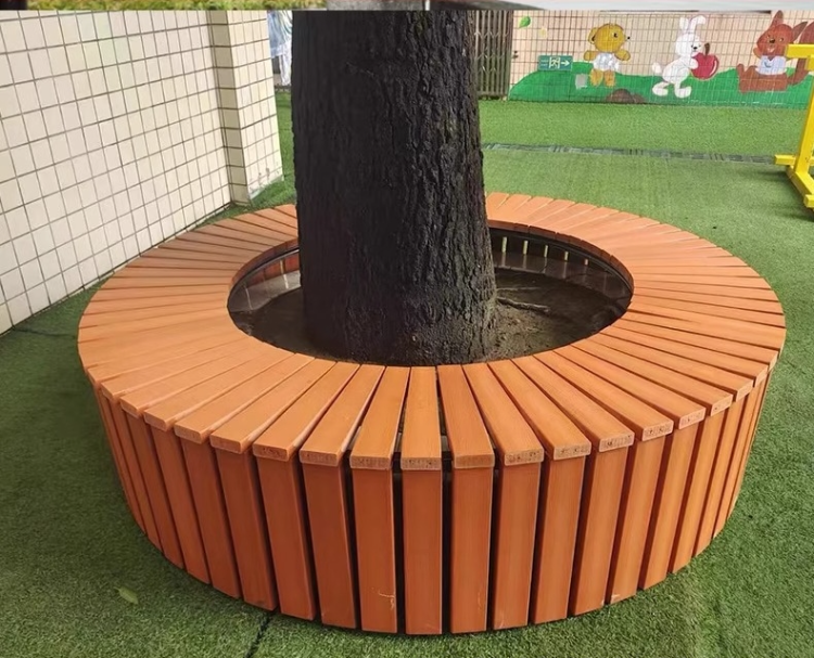 HWCY-06 plantProfessional custom outdoor round metal tree bench with comfortable back