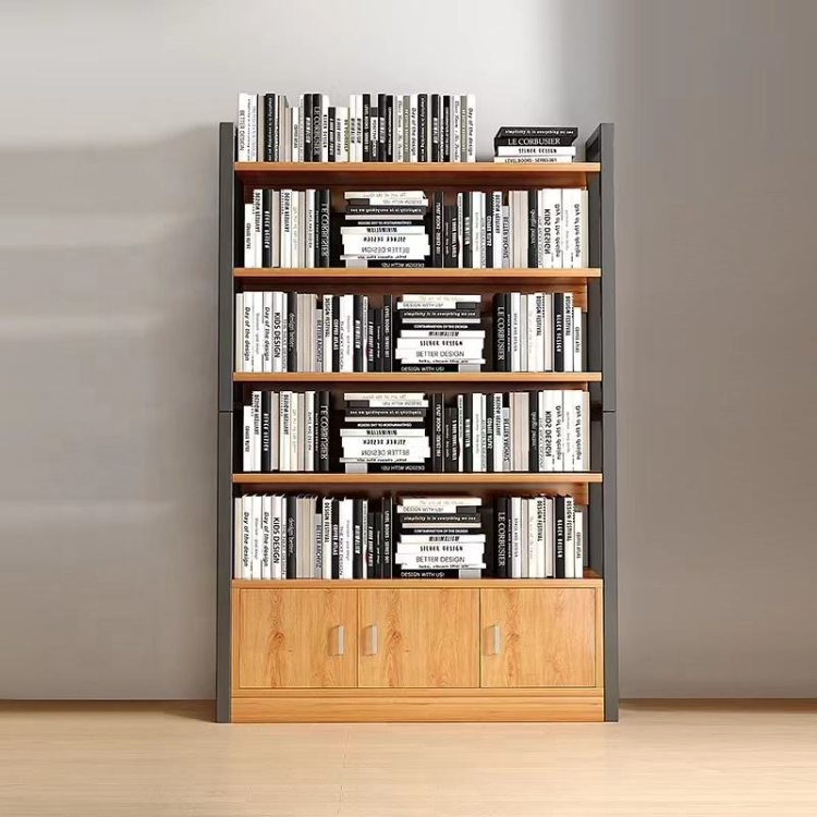 SJ-07 Customizable multi-layer display rack wooden bookshelf with bookcase