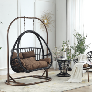 HHQQ-14 Hanging basket chair outdoor swing Bird's nest household rattan chair lazy cradle double hanging chair