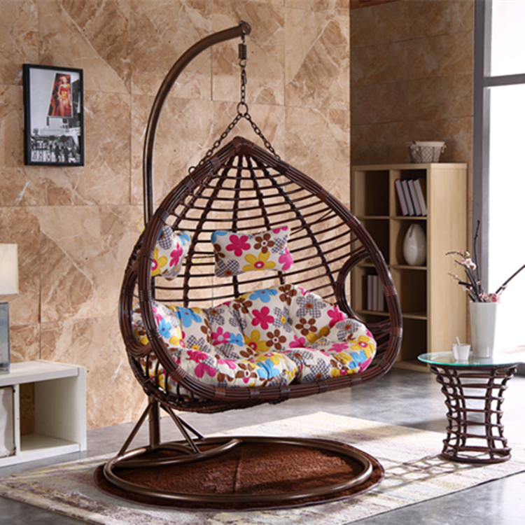 HHQQ-07 Garden Patio Swivel Papasan Chair Frame With 360-degree Rattan Wicker Papasan Chair With Cushion