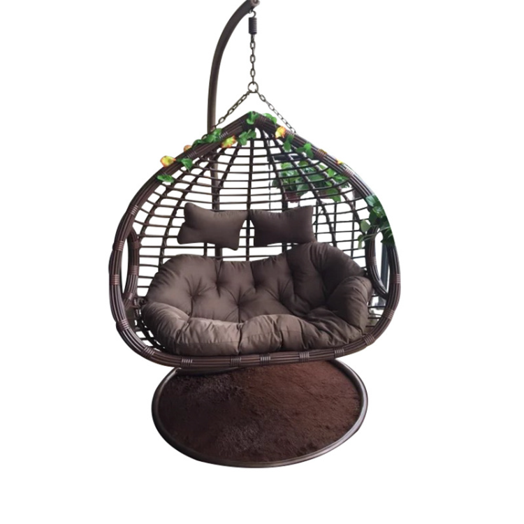 HHQQ-07 Garden Patio Swivel Papasan Chair Frame With 360-degree Rattan Wicker Papasan Chair With Cushion