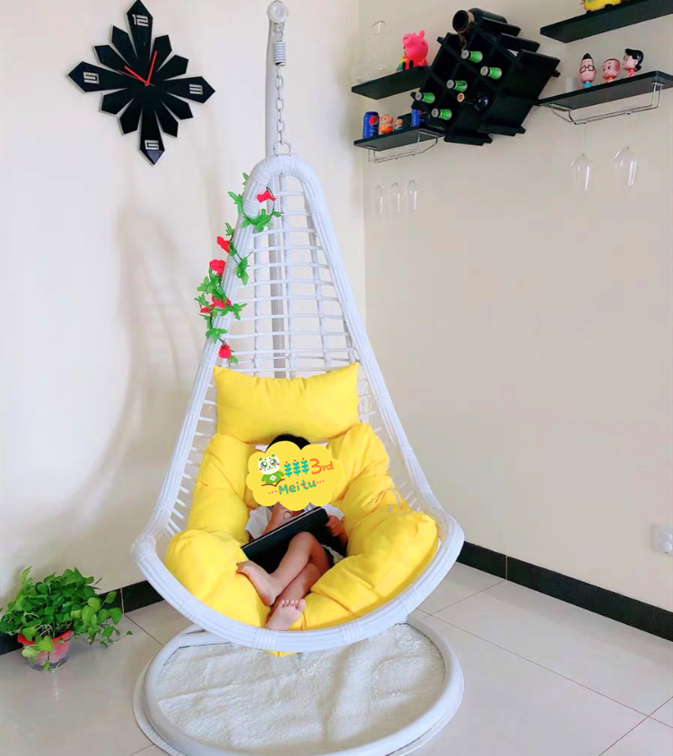 HHQQ-12 indoor furniture outdoor rattan swing rattan hanging chair price wicker moon chair