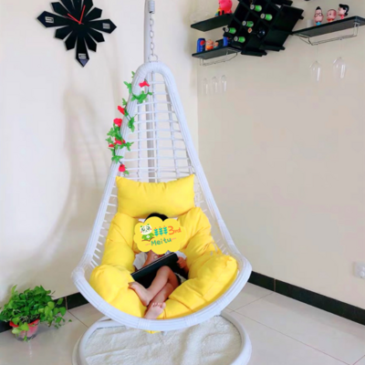 HHQQ-12 indoor furniture outdoor rattan swing rattan hanging chair price wicker moon chair