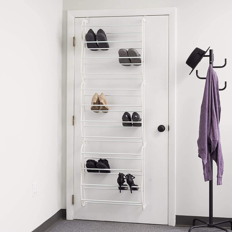 XJ-27 12 Layer 36 Pairs Organizer Storage Plastic Metal Foldable Living Display Hanging Wall Mounted Over The Door Shoe Racks