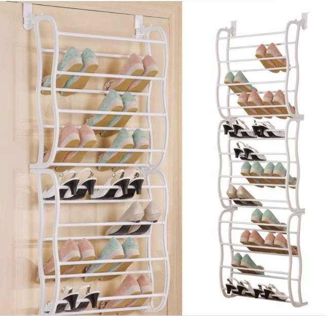 XJ-27 12 Layer 36 Pairs Organizer Storage Plastic Metal Foldable Living Display Hanging Wall Mounted Over The Door Shoe Racks