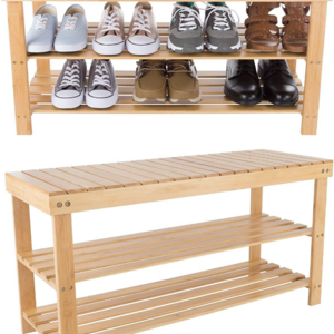 XJ-17 Bamboo shoe stool shoe rack stable shoe organizer for the entrance bedroom living room