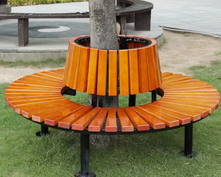 HWCY-06 plantProfessional custom outdoor round metal tree bench with comfortable back