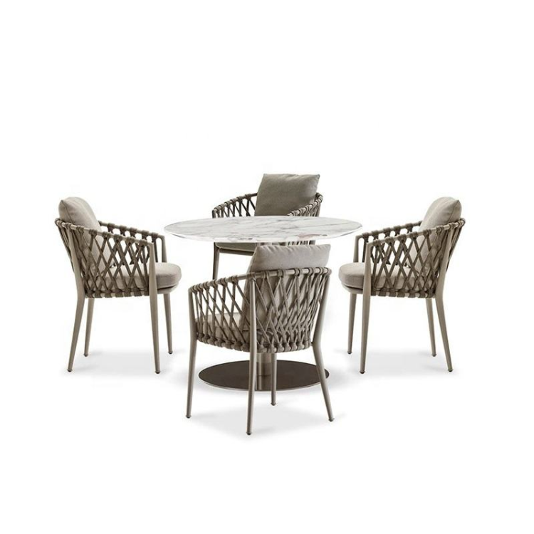 CY-36 Terrace Outdoor Restaurant Patio Garden Set Furniture Rope Woven Outdoor Dining Chair Patio Rope Chair Furniture