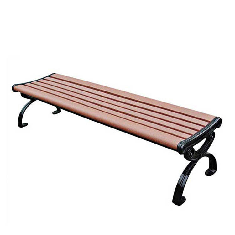 HYCY-01 outdoor wooden plastic composite street bench outside park metal leg bench seat public garden patio bench chair