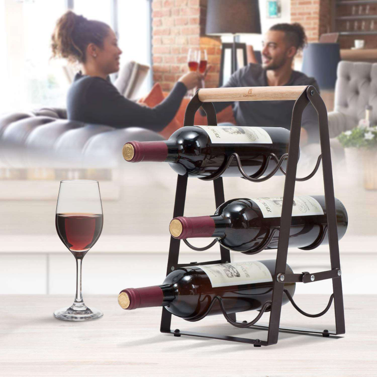 JJ-14 Tabletop Metal Wine Display Rack Kitchen Wine Holder Rack