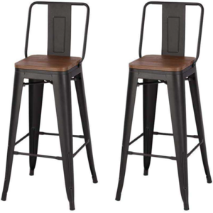 JBY-24 Heavy Duty Steel 24 and 30 Inch Industrial Stackable Metal Bar High Chair Counter Stools for Kitchen Dining Room