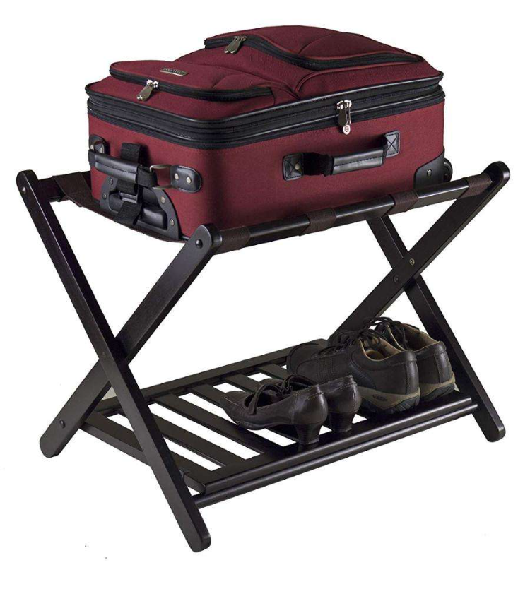 XLJ-02 Wood Foldable Luggage Rack Folding Holder Luggage Stand for Suitcase for Home Bedroom