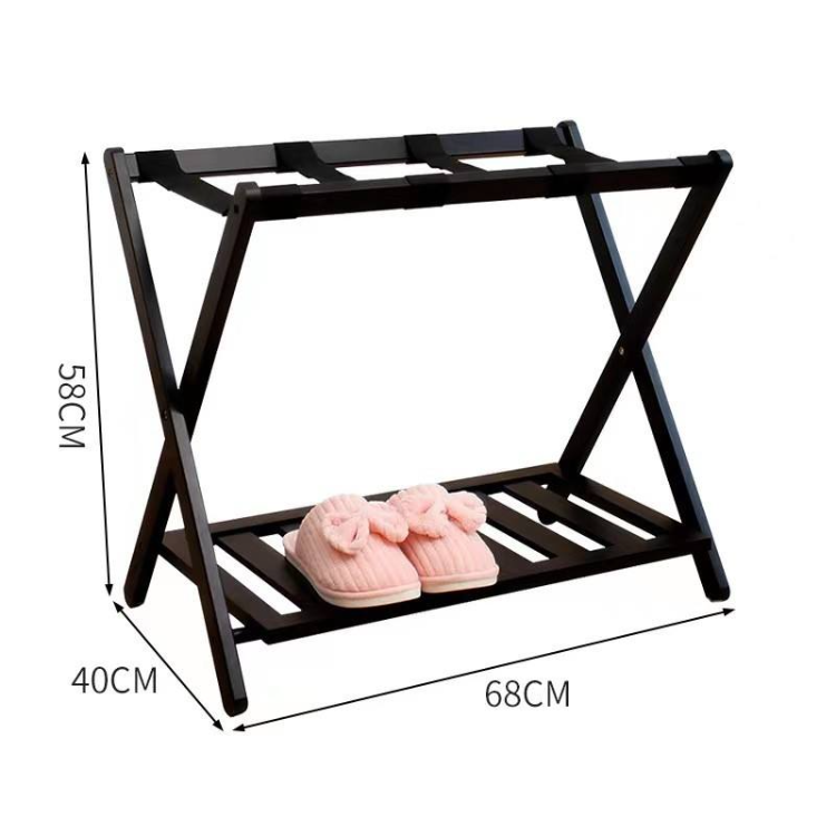 XLJ-02 Wood Foldable Luggage Rack Folding Holder Luggage Stand for Suitcase for Home Bedroom