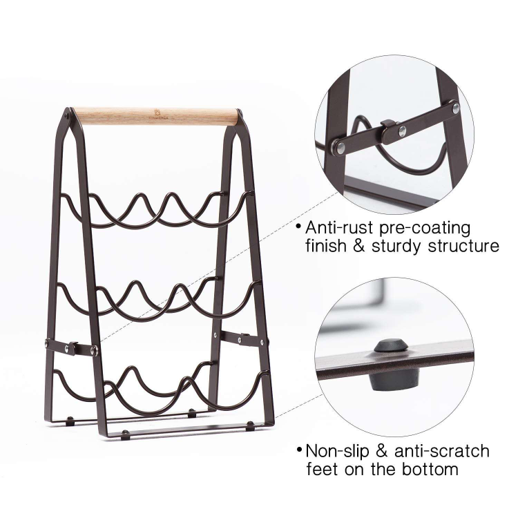 JJ-14 Tabletop Metal Wine Display Rack Kitchen Wine Holder Rack