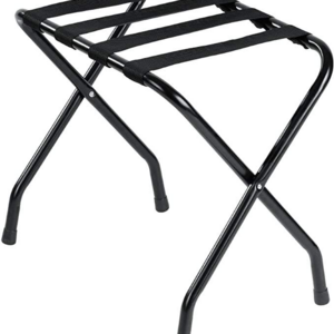 XLJ-07 Wholesale Folding Luggage Rack Suitcase Stand with Fabric Storage Shelf Double Tiers Metal Luggage Holder for Guest Room