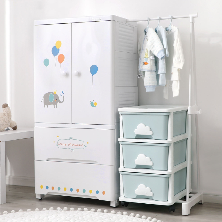 ETG-14 2024 new plastic door children's bookshelf storage modern style children's cabinet living room display baby cabinet