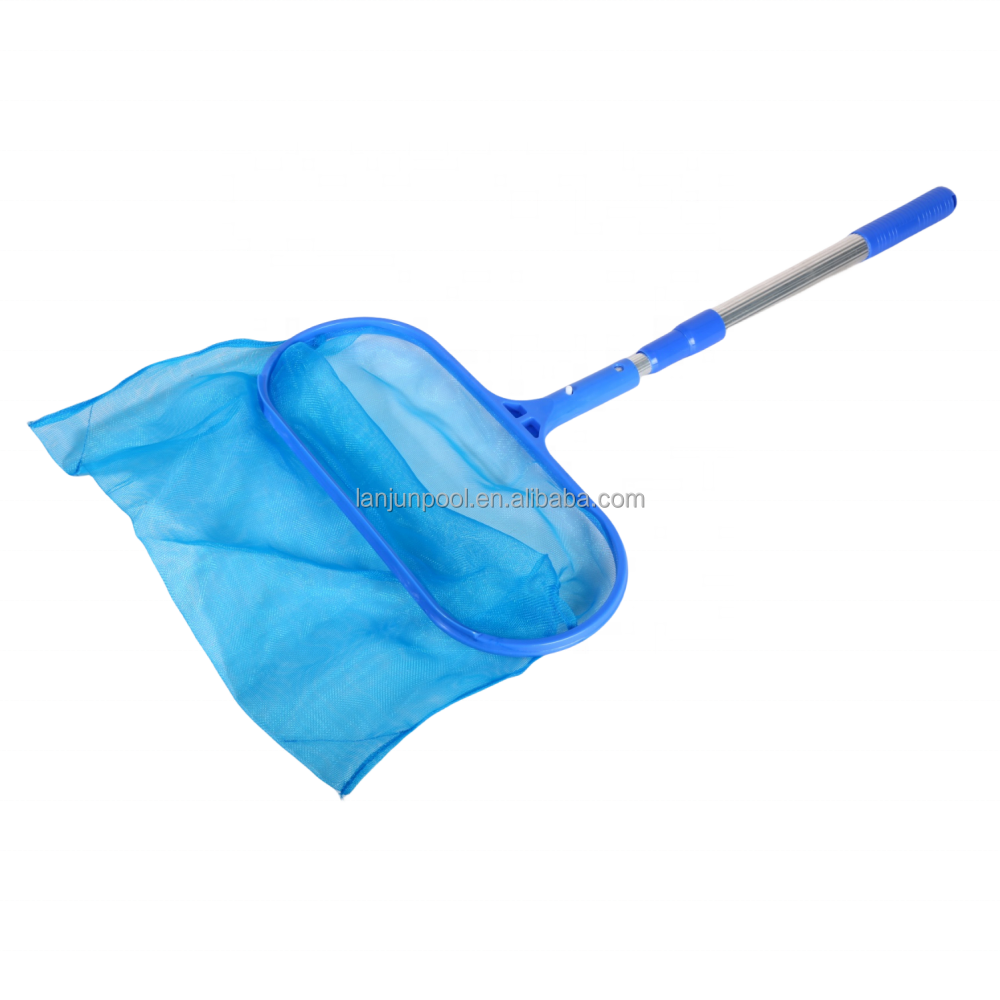 Wholesale Inground Pool Skimmer Plastic Blue Net Accessories Water Fun Standard Leaf Net With Aluminum Pole Leaf Rake Mold