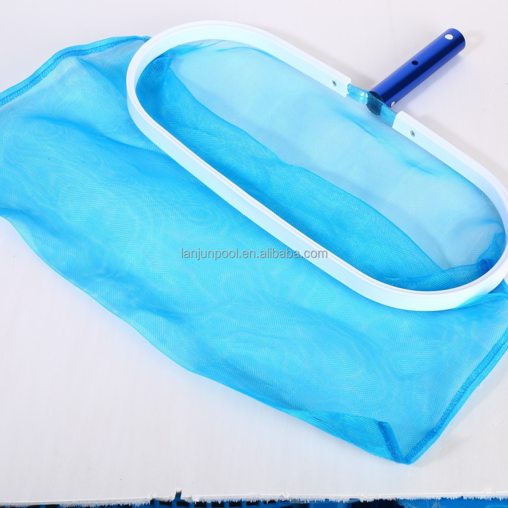 Wholesale Inground Pool Skimmer Plastic Blue Net Accessories Water Fun Standard Leaf Net With Aluminum Pole Leaf Rake Mold