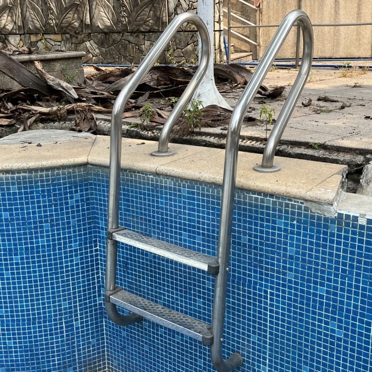 Stainless Steel Spa Folding Pool Ladder 2 Steps Standup Pool Ladder For Pools Swimming