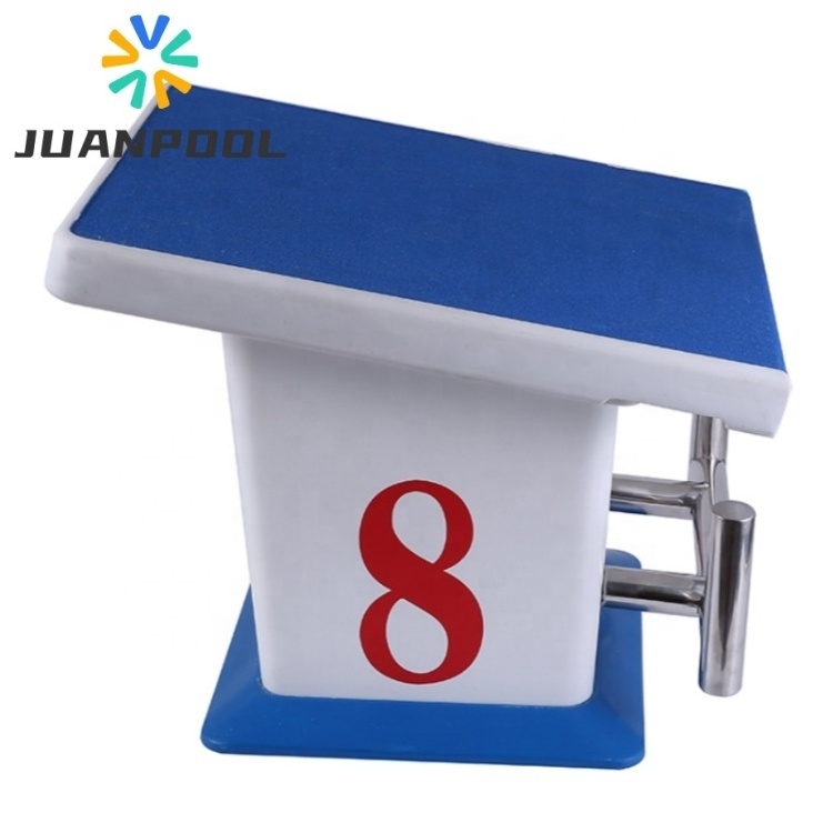 Factory Price Pool Starting Block Fiberglass 304  Outdoor Anti-Slip Swimming Pool Starting Block Hotel Swimming