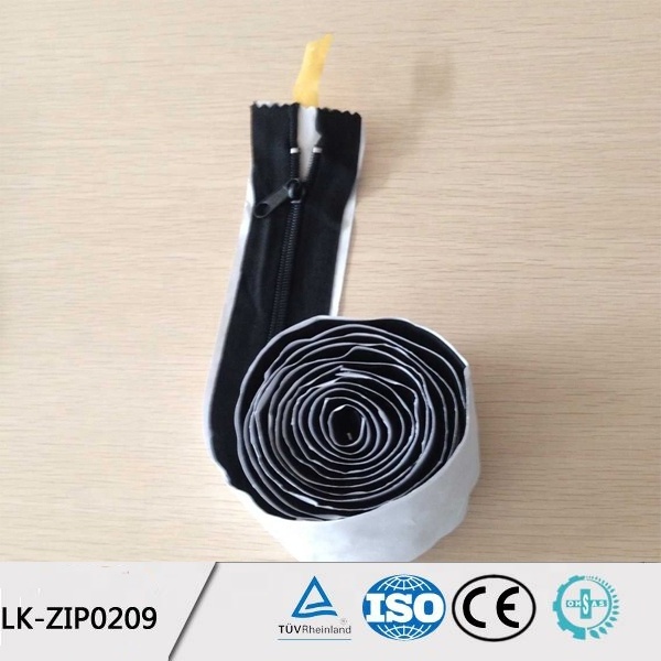 LanKe Custom Long Chain Black Nylon Teeth Non Lock Zipper Slider Adhesive Zipper For Dust Barrier Zipper Door