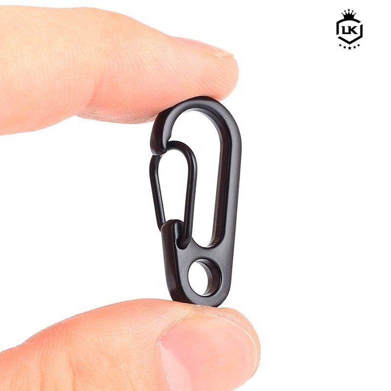 High Quality Metal Release Key chain Key ring Mini Carabiner Clip D-Ring Spring Hook For Camping