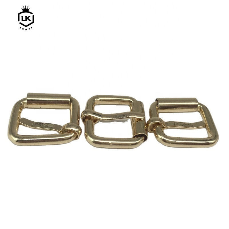 LanKe Wholesale Light Gold Square Roller Pin Belt Buckle