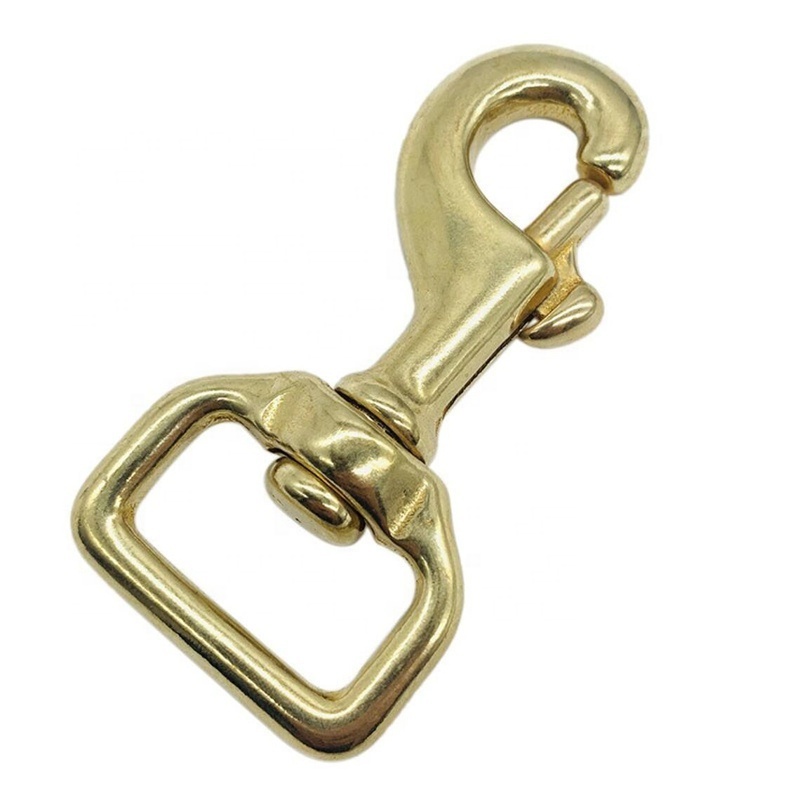 Metal Carabiner Swivel Snap Hooks Fashion Solid Brass Snap Hook With D Ring Bag Clip Swivel For Handbag Dog Leash Fitting