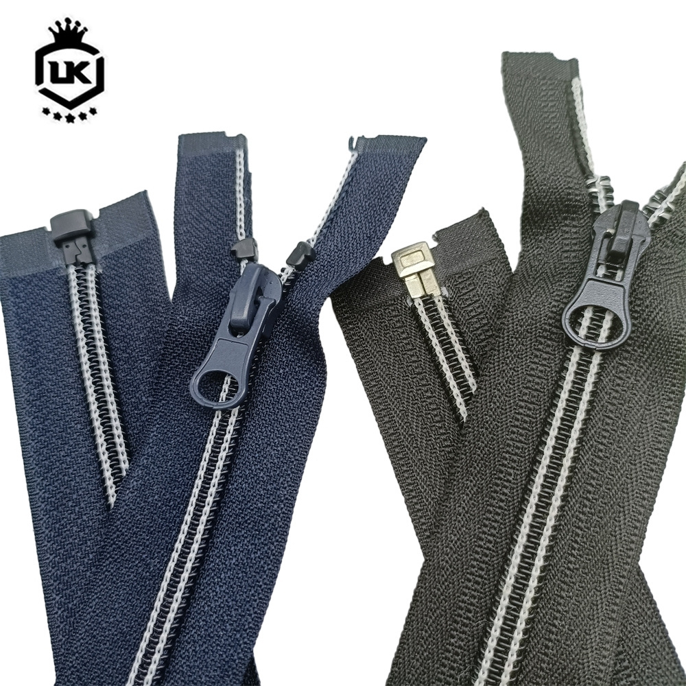 Lanke High Quality Custom Luxury #5 Stitch Nylon Zipper Nylon Long Chain Coil Zipper Puller Slider for Garments or Clothes