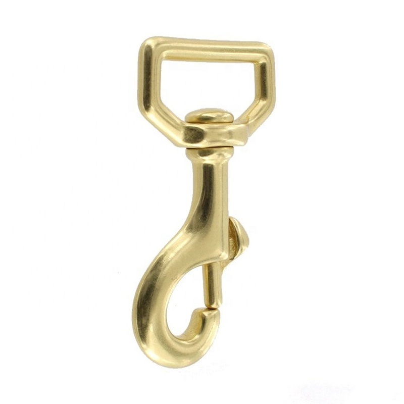 Metal Carabiner Swivel Snap Hooks Fashion Solid Brass Snap Hook With D Ring Bag Clip Swivel For Handbag Dog Leash Fitting