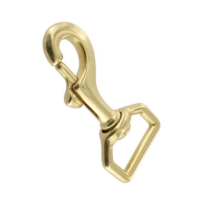 Metal Carabiner Swivel Snap Hooks Fashion Solid Brass Snap Hook With D Ring Bag Clip Swivel For Handbag Dog Leash Fitting