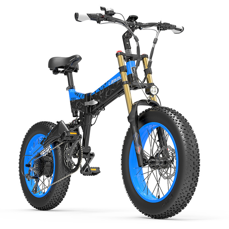 EU warehouse lankeleisi x3000 plus up folding ebike 1000W 20 inch fat tire e bike electric mountain bike adults full suspension