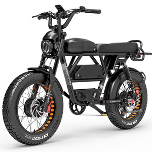 Lankeleisi X-Black Knight Doublel Motor Dual Battery Electric Bike 48V 45Ah E bike 20 inch Fat Tire Mountain Ebike