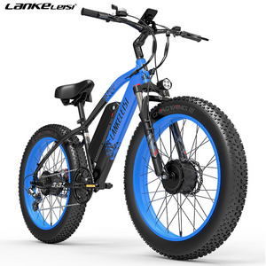 LANKELEISI MG740 Plus 2000W Electric Dirt Bike Dual Motor 48V 20Ah Lithium Battery 26 inch Fat Tire E Mountain Bike